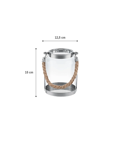 Подсвечник Manon 12,5x12,5x15 см, - стекло, нержавеющая сталь