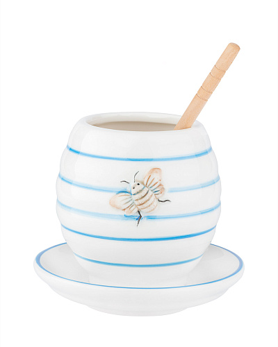 Банка для меда Flore с ложкой 12,5x12,5x14,8 см, керамика