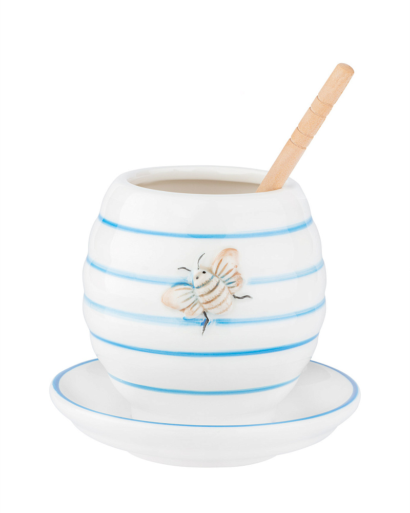 Банка для меда Flore с ложкой 12,5x12,5x14,8 см, керамика