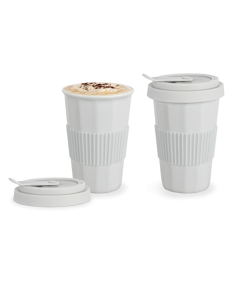 Кружка Grand с крышкой 385 мл. - светло-серая