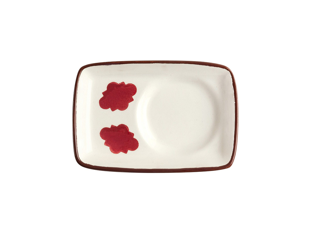 Керамическая тарелка Vie Rouge Oiseau 12,5 см - белая / красная