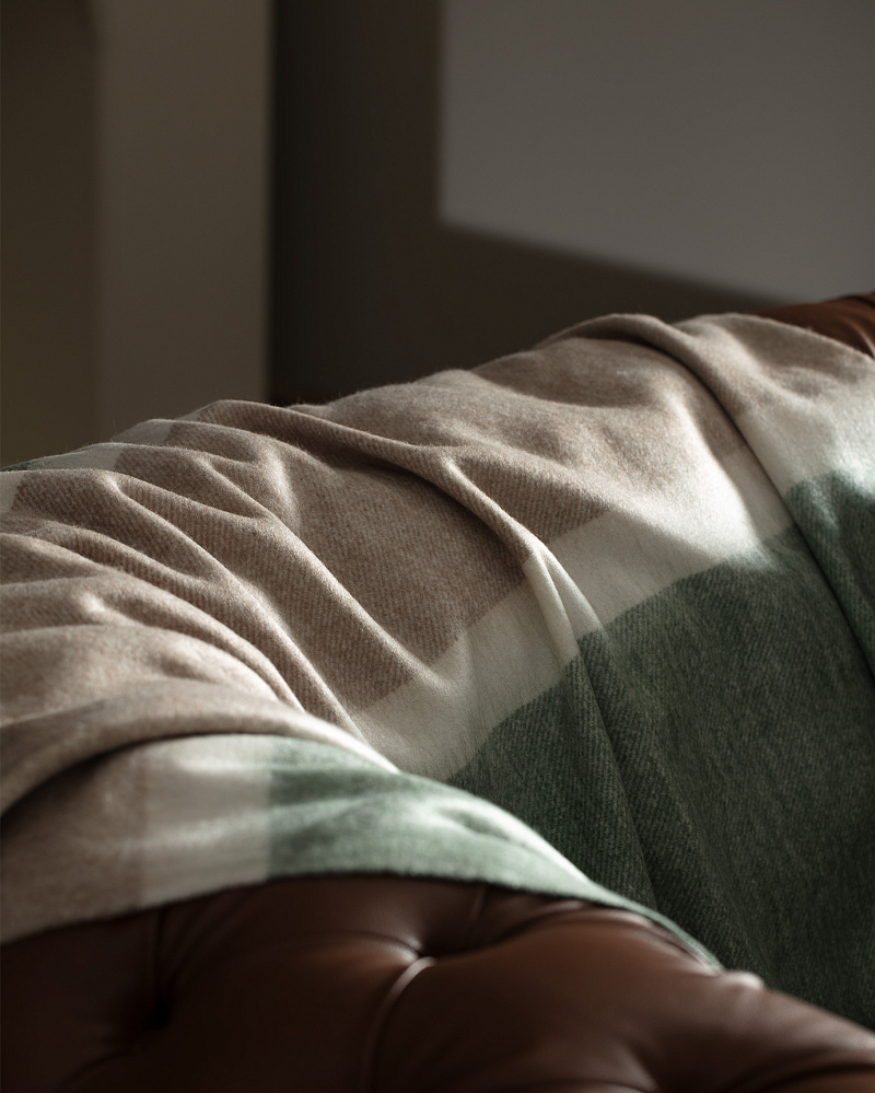 Плед Origny 130x170 см. - серый / зеленый