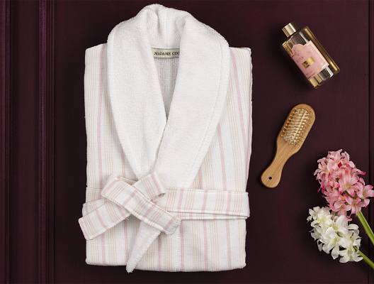 Женский халат Carlotta с шалевым воротником и ремешком L-XL, хлопок