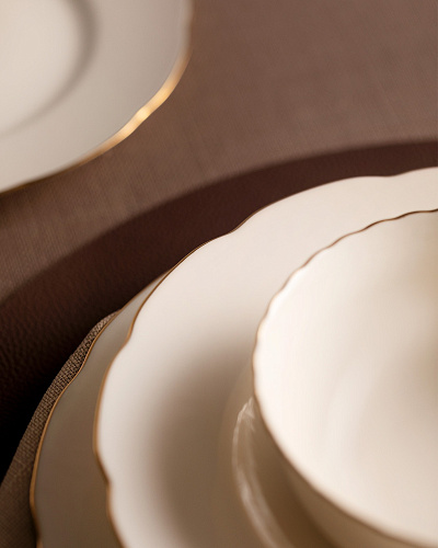 Набор посуды Amabella из 24 предметов - бело-золотистый