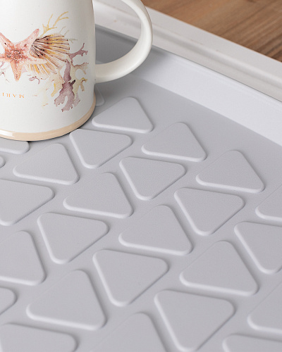Коврик для сушки посуды Emmy 35,8x35x2,5 см. - светло-серый