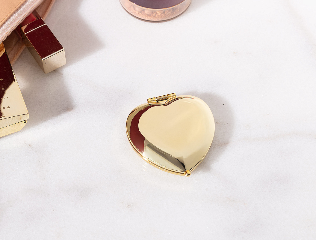 Мини-зеркало Amelie 6,1x5,8x1,6 см. - золотистое