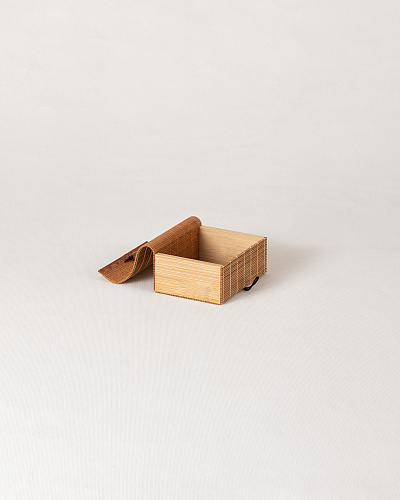 Шкатулка бамбуковая Simone 10 см. - бежевая