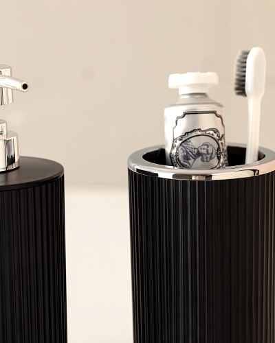 Набор для ванной комнаты Martre Chrome Lautre, из 5 шт - черный / серый