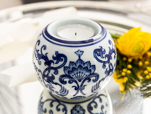 Подсвечник Rennes Bleu Blanc 8,7x8,7x7,5 см.