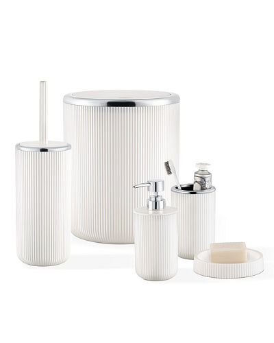 Набор для ванной комнаты Martre Chrome Lautre, из 5 шт - белый / серый