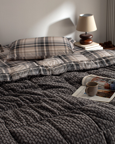 Комплект постельного белья полутораспальный Bobigny c одеялом-покрывалом 160x200 см