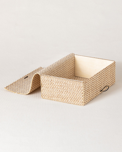 Шкатулка бамбуковая Julien 22 см. - кремовая