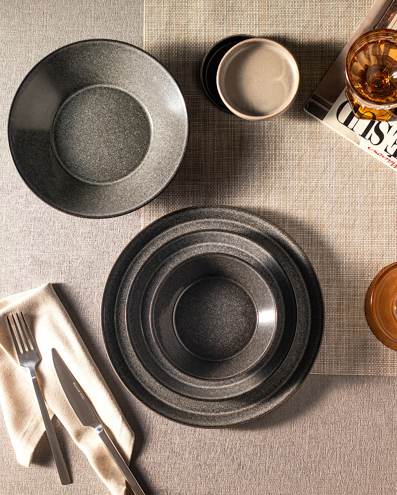 Столовый сервиз Bondy из 24 шт. - темно-серый