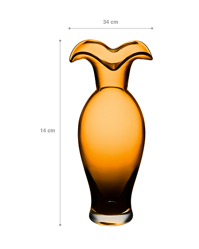 Ваза Cluny Jardin De Printemps 34x14 см. - янтарная