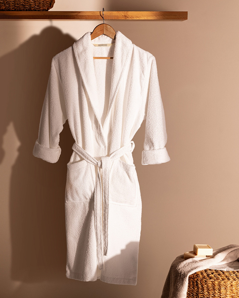 Женский хлопковый халат Belda белый S-M