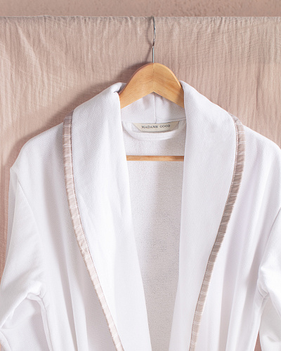 Женский халат Maura L-XL р. - белый / бежевый