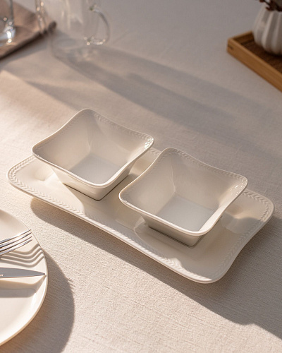 Набор из 3 фарфоровых блюд New Petit Concept, 26,9x14,6x4,8см