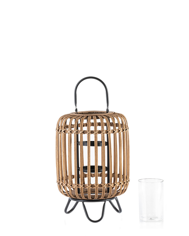 Подсвечник Jules Lantern 24x24x46 см. - бежевый