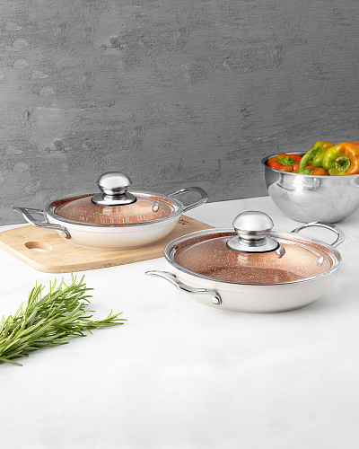 Набор посуды Pro Granite Look из 4 шт., 18-20 см. - экрю