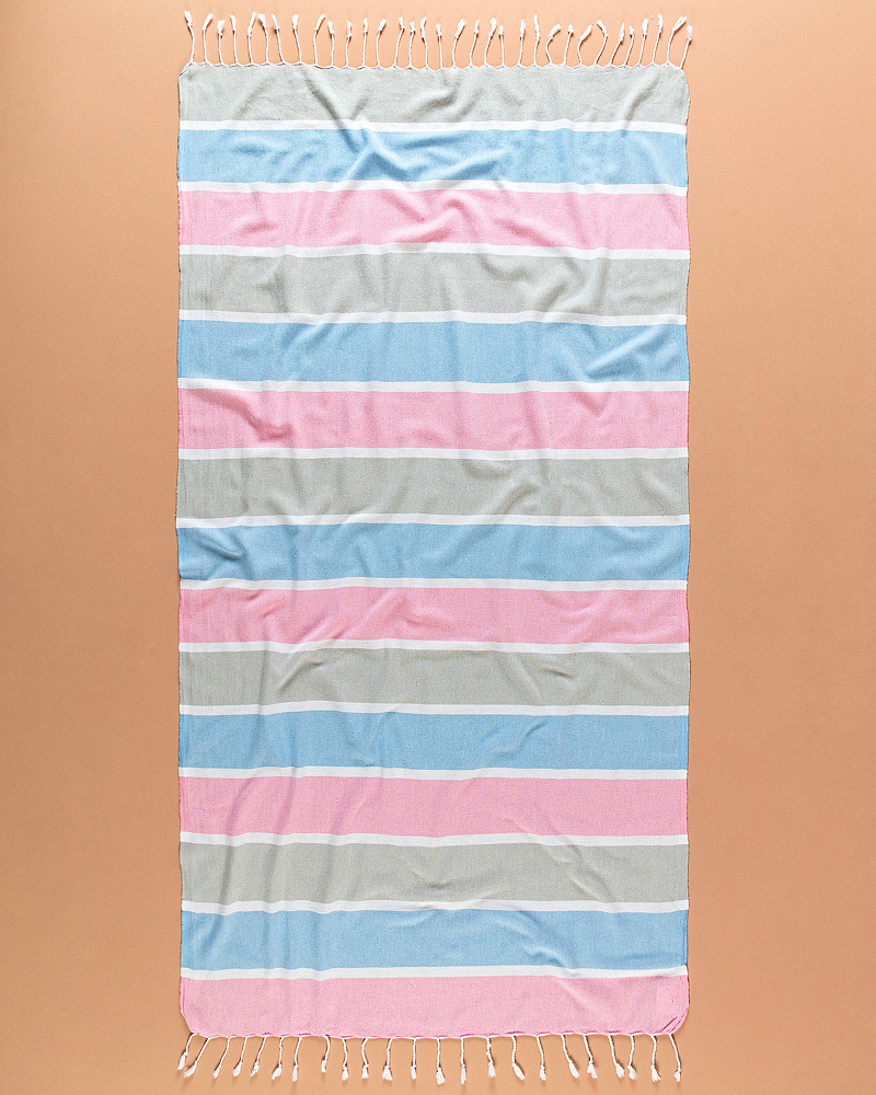 Полотенце Tilda Peshtemal 90x160 см. - голубое / розовое