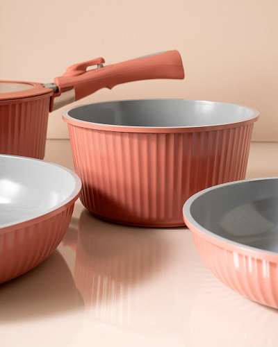 Набор посуды Benard из 9 предметов, 1-1,8-2-2,2-3,4 л.  - алюминий