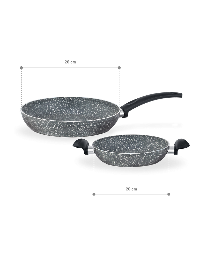 Набор сковородок Gordes Granite Look из 2 шт., 20-26 см. - алюминий