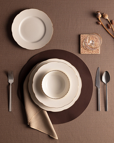 Набор посуды Amabella из 24 предметов - бело-золотистый