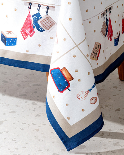 Скатерть Asonne 150x200 см. - белая / бежевая