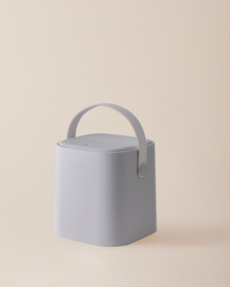 Контейнер для мусора Anglais 21,5x21,5x22,5 см. - светло-серая