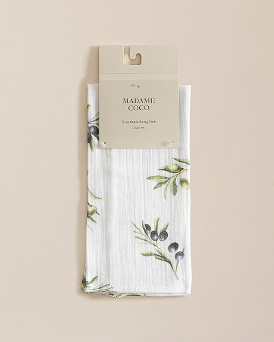 Полотенце для посуды Treve 40x60 см. - белое / зеленое