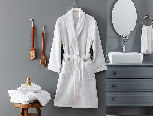 Халат банный Celestiel унисекс S-M р. - белый