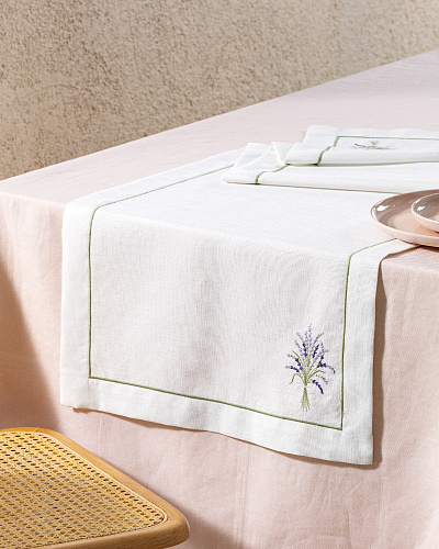 Дорожка на стол La Lavande 45x145 см. - белая
