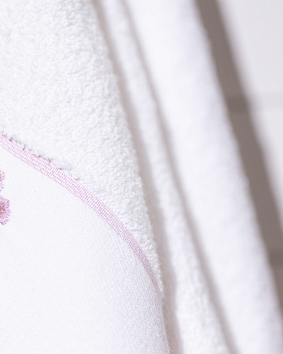 Полотенце для лица Andray 50x76 см. - белое / розовое