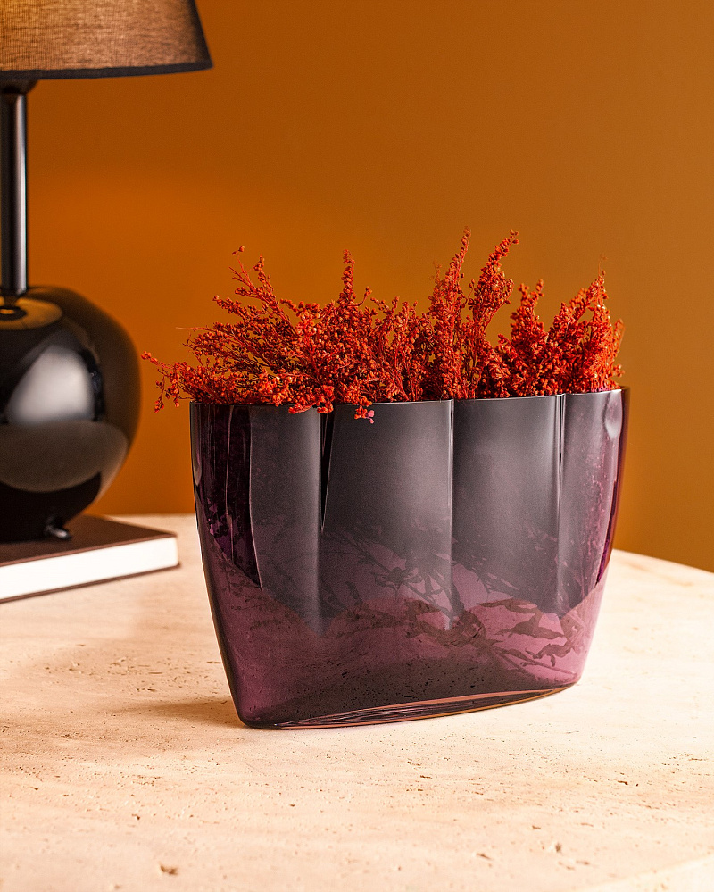 Ваза ручной работы Les Orres 28x19 см. - сливовая