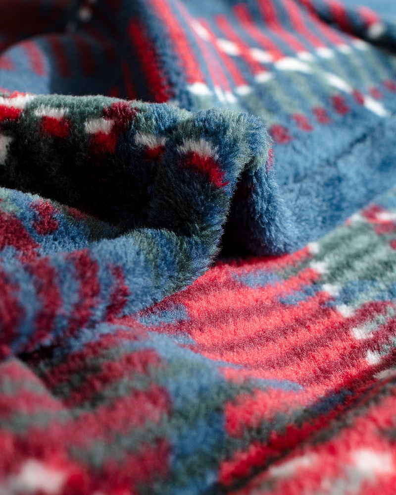 Плед Antonin Welsoft с принтом 200x220 см. - темно-синий / красный