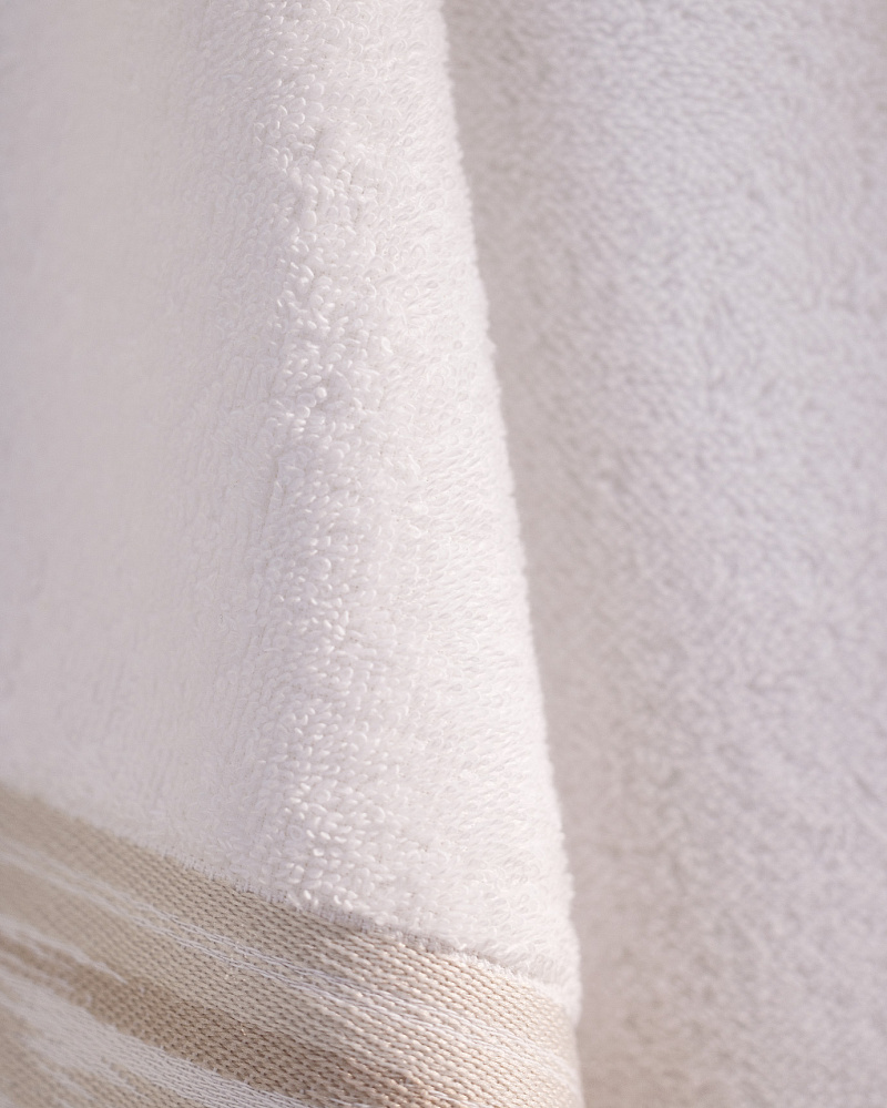 Полотенце для лица Daine 50x70 см. - белое / бежевое