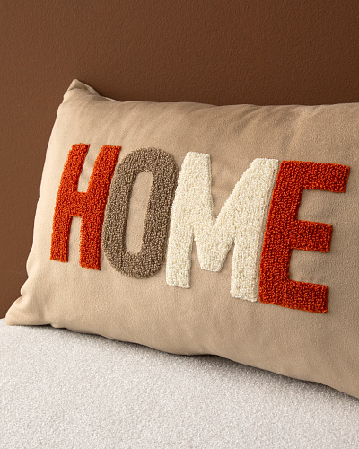 Декоративная наволочка Therron 30x50 см. - бежевая / оранжевая