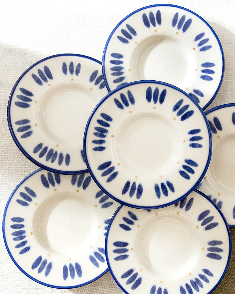 Набор фарфоровых чайных блюдец Luxe Ligne из 6 шт., 13x13 см - синий