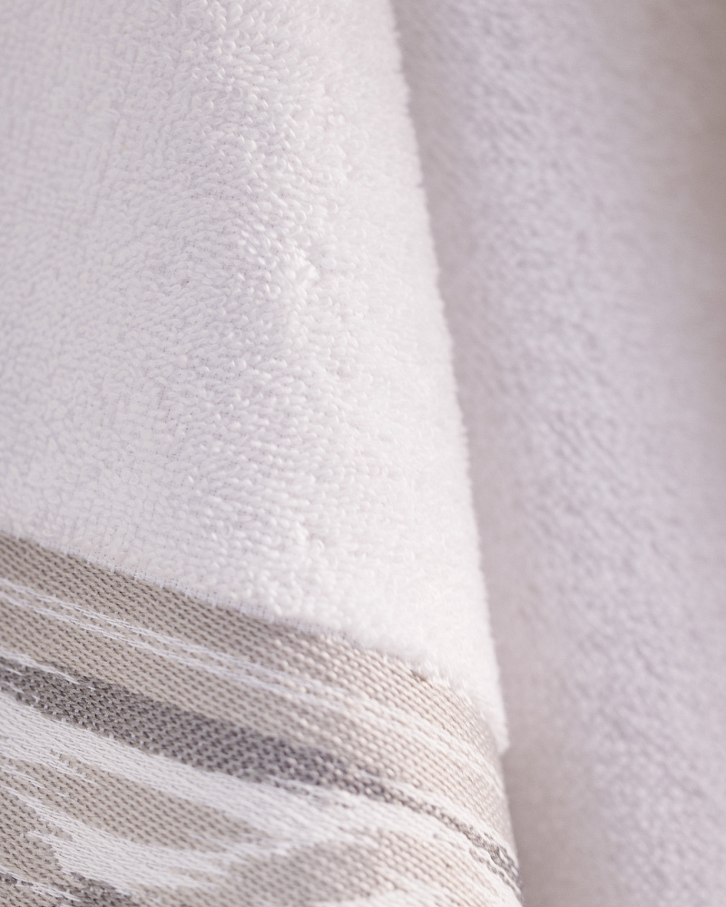 Полотенце для лица Daine 50x70 см. - белое / серое
