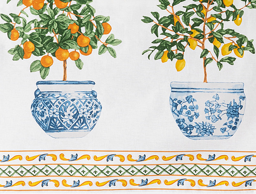 Скатерть Citron 160x250 см. - оранжевая / белая