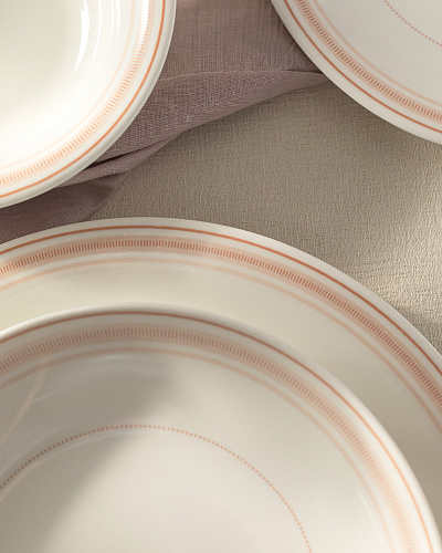 Столовый сервиз Moulin из 24 шт. - белый / персиковый