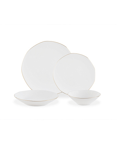 Столовый сервиз Collin из 24 шт. - белый / золотистый