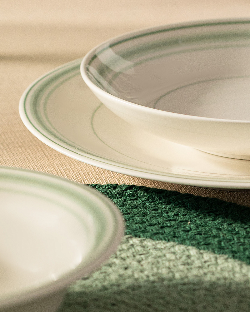 Столовый сервиз Moulin из 24 шт. - белый / зеленый