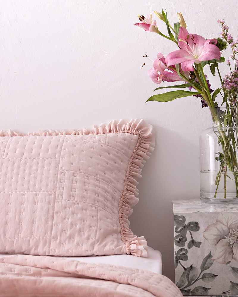 Комплект покрывало + 2 наволочки Medus 230x250 см., пудровый