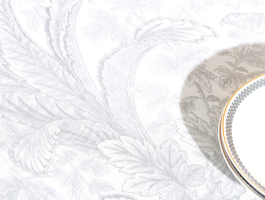 Скатерть Bernice 160x200 см. - белая / серая