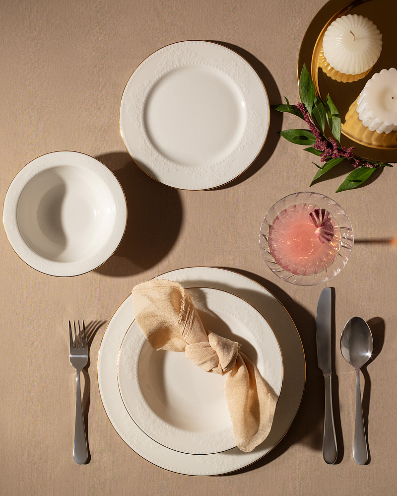 Столовый сервиз Relief из 24 предметов, фарфор