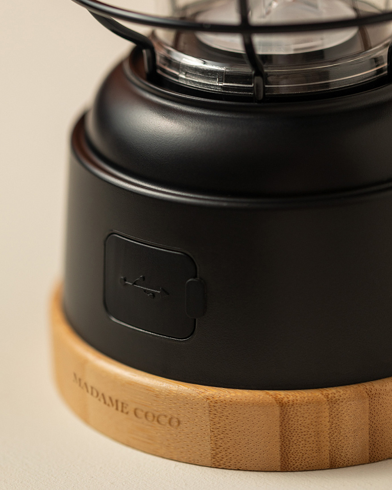 Светильник Klina Touch с ручкой 12x30,5 см, - пластик, бамбук, металл