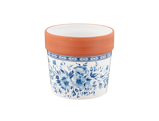 Кашпо Darcia 10,5x10,5x9 см. - белый / синий