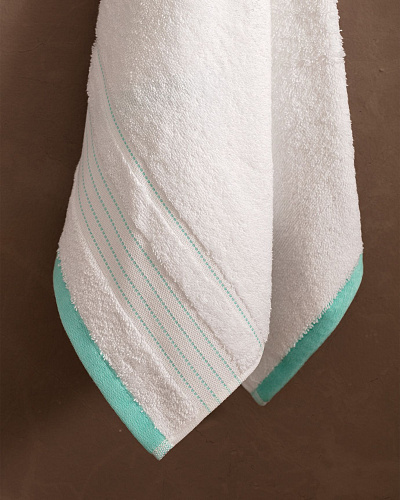 Банное полотенце Mere 70х140см - белый/мятный