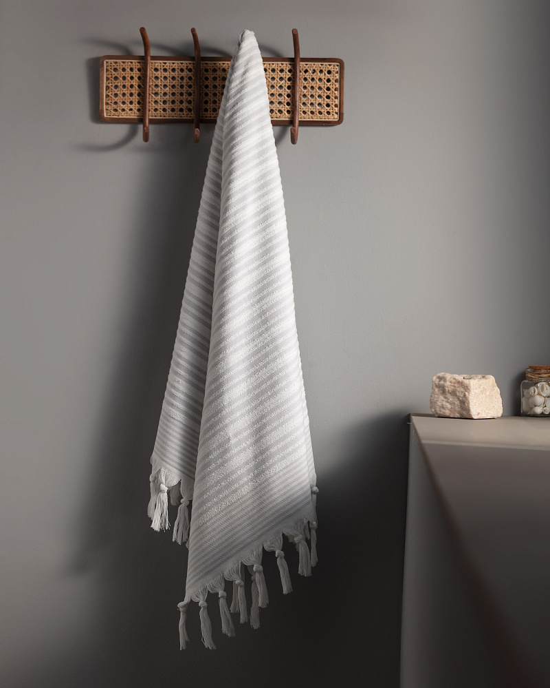 Банное полотенце Pile Hammam 75x150 см. - серое